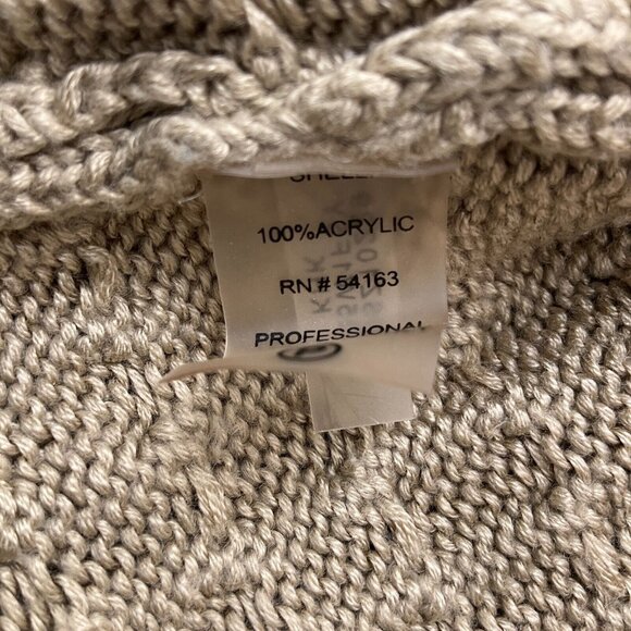 Calvin Klein Dress Women Small Light Brown Cowl Neck Buckle Acrylic Knit Sweater - Picture 5 of 11